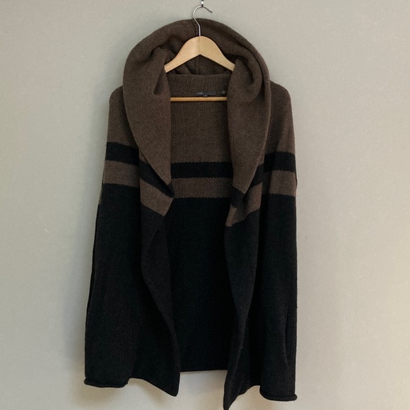 Vince Black and Brown Knit Cardigan Size M - Picture 1 of 9